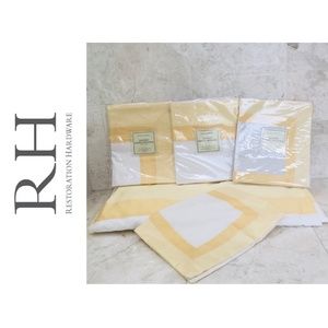 RH Euro Pillow Sham Banded Sateen Yellow White NWT